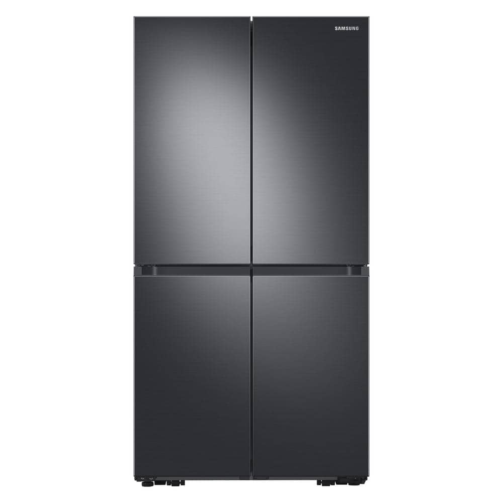 Samsung 29.2 cu. ft. 4-Door Flex French Door Smart Refrigerator in Fingerprint Resistant Black Stainless Steel, Standard Depth