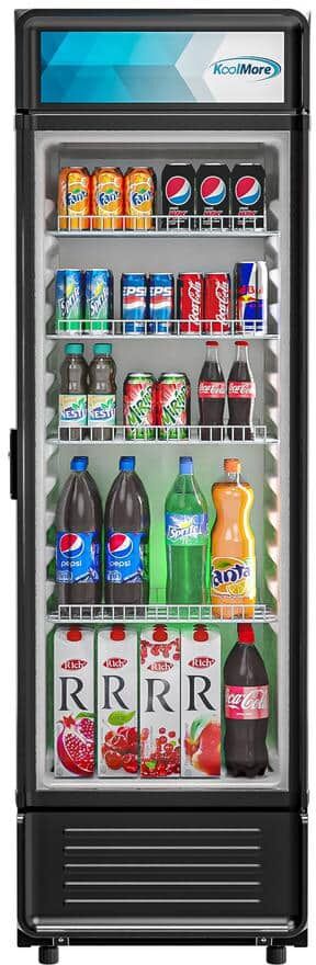 Koolmore 9 cu. ft. Commercial Upright Display Refrigerator Glass Door Merchandiser with LED Lighting in Black