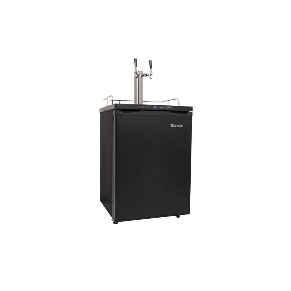 EdgeStar Double Tap 24 in. Full Size Beer Keg Dispenser with Digital Display in Black