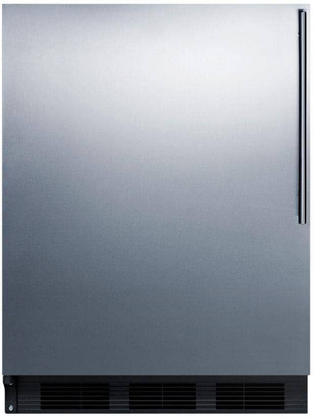 Summit Appliance 24 in. W 5.5 cu. ft. Mini Refrigerator in Stainless Steel without Freezer, ADA Compliant