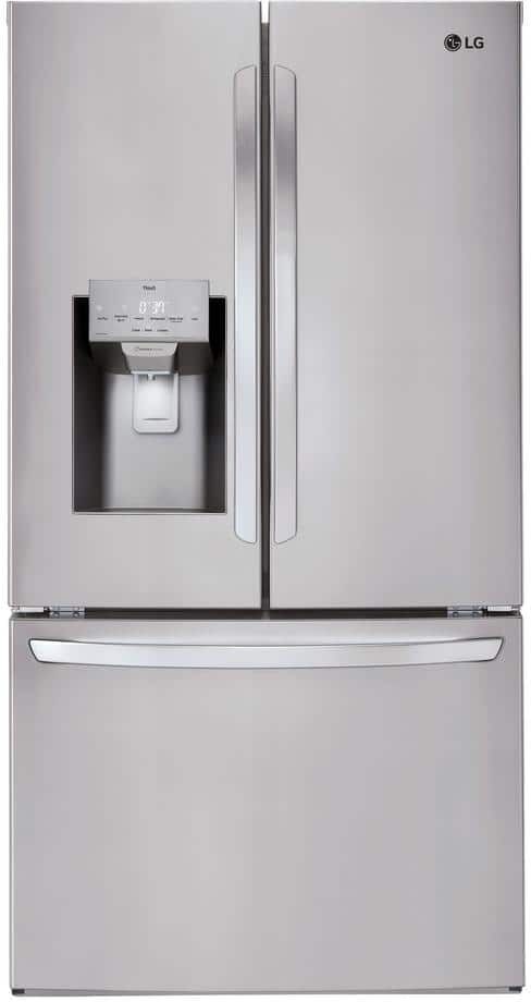 LG 28 cu. ft. 3 Door French Door Refrigerator with Ice and Water with Single Ice in Stainless Standard Depth