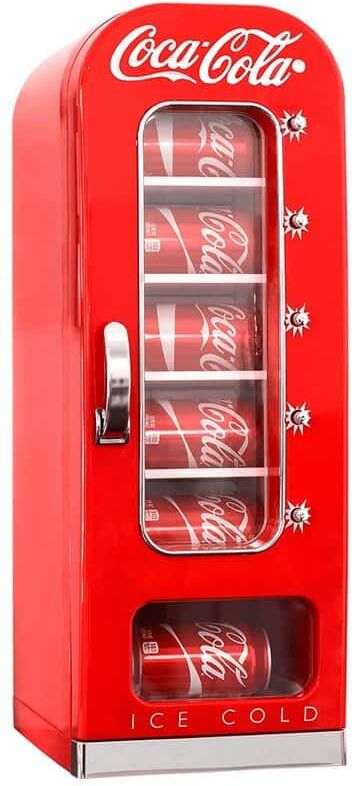 Koolatron Retro Vending Machine Mini Fridge12V DC 110V AC, 10 Can Cooler with Push-Button Vending Action