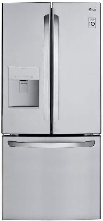 LG 30 in. W 22 cu. ft. French Door Refrigerator with Water Dispenser in Stainless Steel