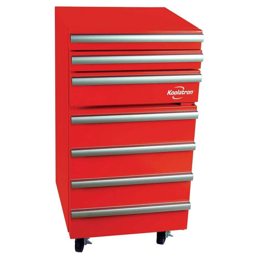 Koolatron Tool Chest Fridge, 1.8 cu. ft.. (50L), Rolling Compact Refrigerator with 3 Tool Drawers, Red