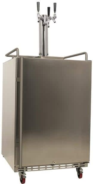 EdgeStar Triple Tap 24 in. Oversized Beer Keg Dispenser with Electronic Control Panel in Stainless Steel