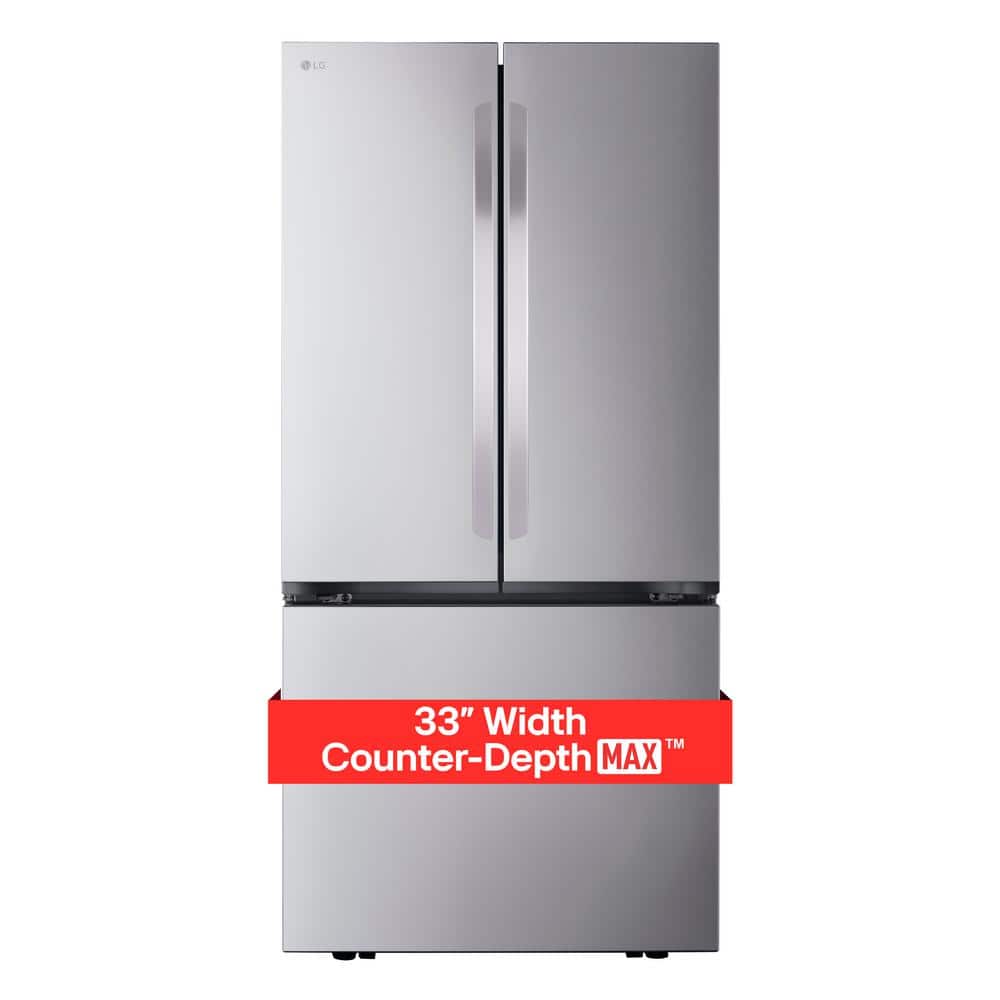 LG 33 in. W. 21 cu.ft. SMART Counter Depth MAX French Door Refrigerator with Ice Maker in PrintProof Stainless Steel