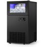 Ropup Commercial Built-in or Freestanding Ice Maker 160Lbs/24H with 35Lbs Ice Capacity, 63Pcs Ice Cubes, Black Stainless Steel