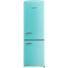 iio RR2 12 cu. ft. Retro Refrigerator Full Size Fridge Bottom Freezer Chrome Handle Frost Free LED Multiflow 360° Turquoise