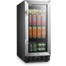 LANBO Beverage Refrigerator 15 in. 70 Can Single Zone Beverage Cooler, Stainless Steel