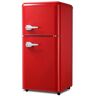 JEREMY CASS 3.5 cu. ft. Retro Mini Fridge, Refrigerator with Freezer, with 2 Door Adjustable Mechanical Thermostat in Red