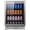 EQUATOR ADVANCED Appliances 4.6 cu. ft. Built-in/Freestanding Outdoor/Indoor Refrigerator with 7 Color LED Lights in Stainless