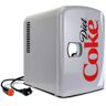 Diet Coke 4L Cooler/Warmer with12V DC and 110V AC Cords, 6 Can Portable Mini Fridge, Black