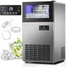 Ropup Commercial Built-in or Freestanding Ice Maker 160Lbs/24H with 35Lbs Ice Capacity, 63Pcs Ice Cubes, Stainless Steel