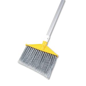 Rubbermaid Commercial Products Angle Large Broom, Poly Bristles, 48-7/8 in. Aluminum Handle, Silver/Gray