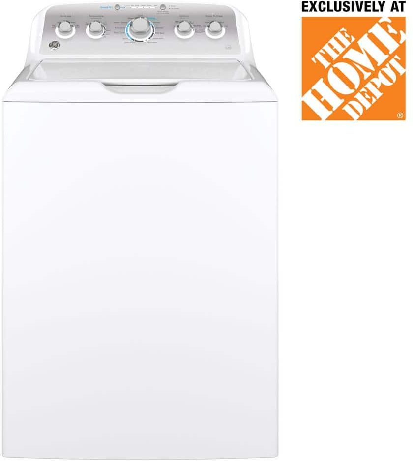 GE 4.6 cu. ft. High-Efficiency White Top Load Washing Machine with Sanitize with Oxi, ENERGY STAR