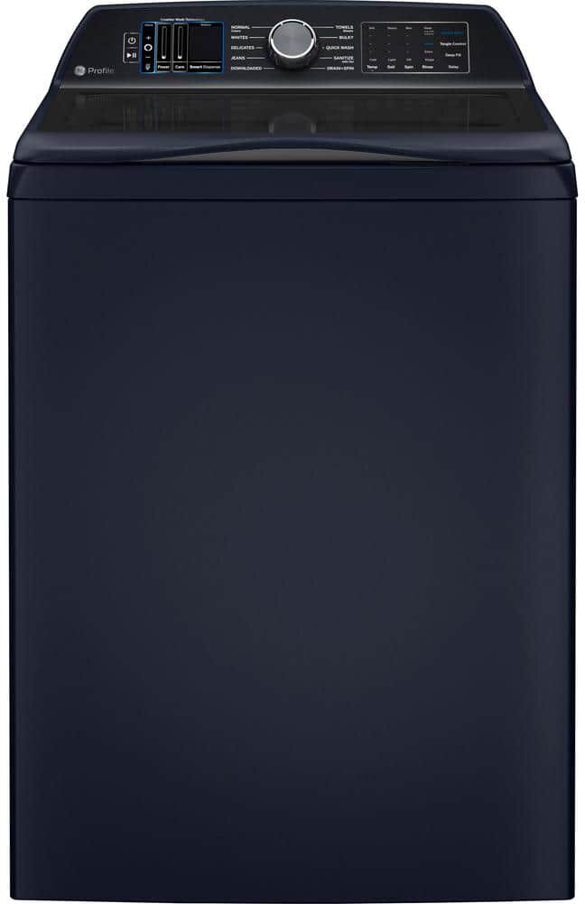 GE Profile 5.3 cu. ft. High-Efficiency Smart Top Load Washer with Built-in Alexa Voice Assistant in Sapphire Blue