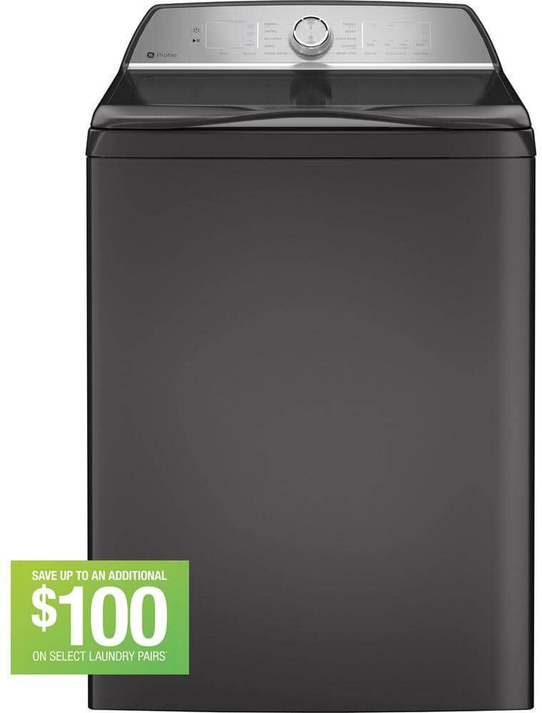 GE Profile 5.0 cu. ft. High-Efficiency Smart Top Load Washer in Diamond Gray with Microban Technology, ENERGY STAR