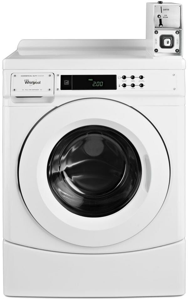 Whirlpool 3.1 cu. ft. High-Efficiency White Front Load Commercial Washing Machine Coin Operated