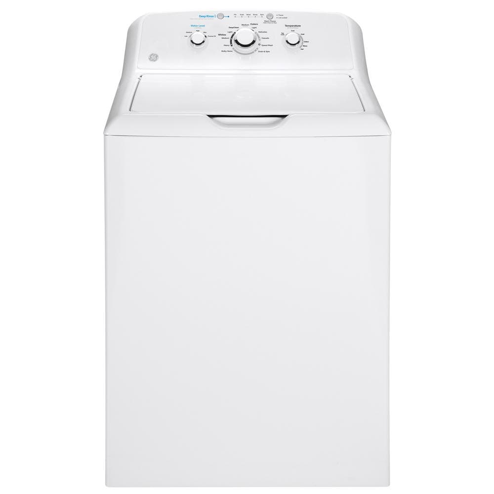 GE 4.0 cu. ft. Top Load Washer in White with Dual Action Agitator and Water Level Control