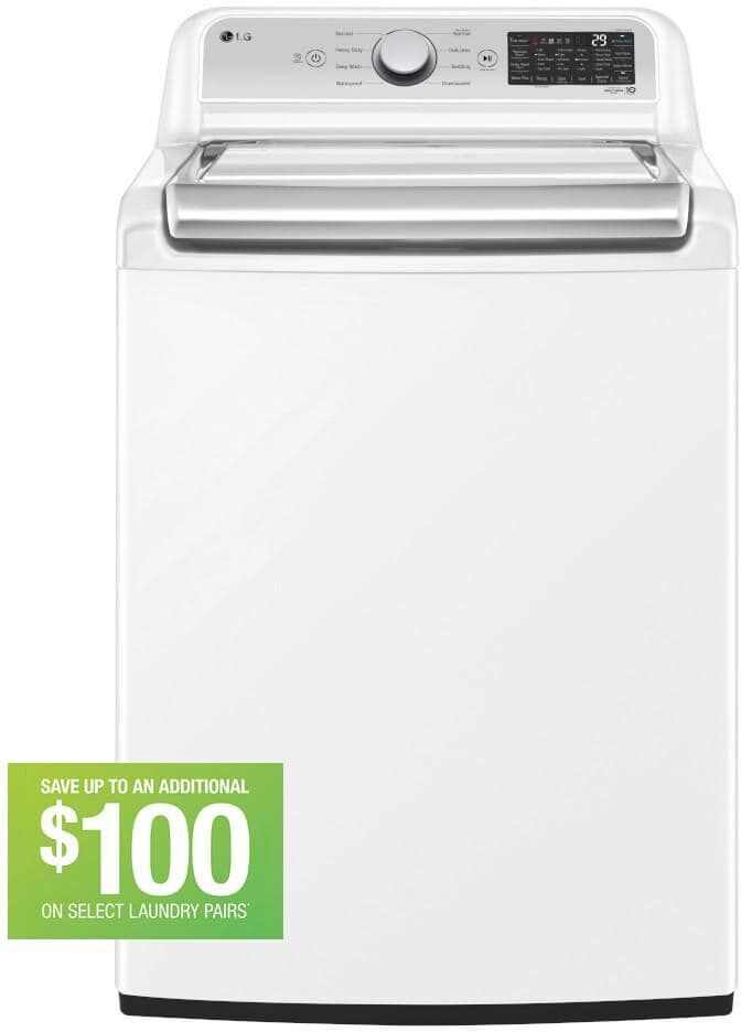 LG 5.5 cu. ft. SMART Top Load Washer in White with Impeller, NeverRust Drum and TurboWash3D Technology