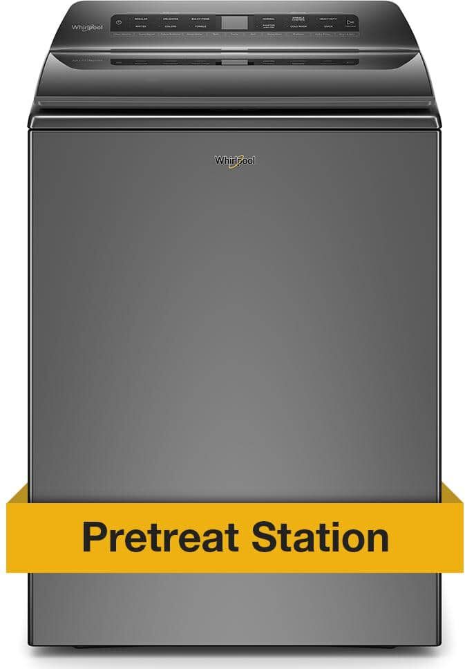 Whirlpool 4.7 cu. ft. Top Load Washer with Agitator, Adaptive Wash Technology and Quick Wash Cycle in Chrome Shadow