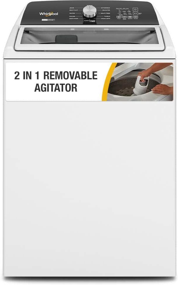 Whirlpool 4.7 - 4.8 cu. ft. Top Load Washer with 2 in 1 Removable Agitator in White