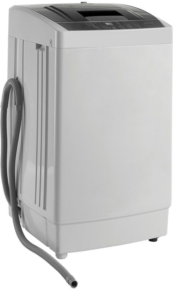 1.24 cu. ft. Portable Compact Fully Automatic Washing Machine Top Load Washer in Gray with LED Dsiplay