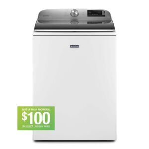 Maytag 4.7 cu. ft. Smart Capable White Top Load Washing Machine with Extra Power and Deep Fill Option