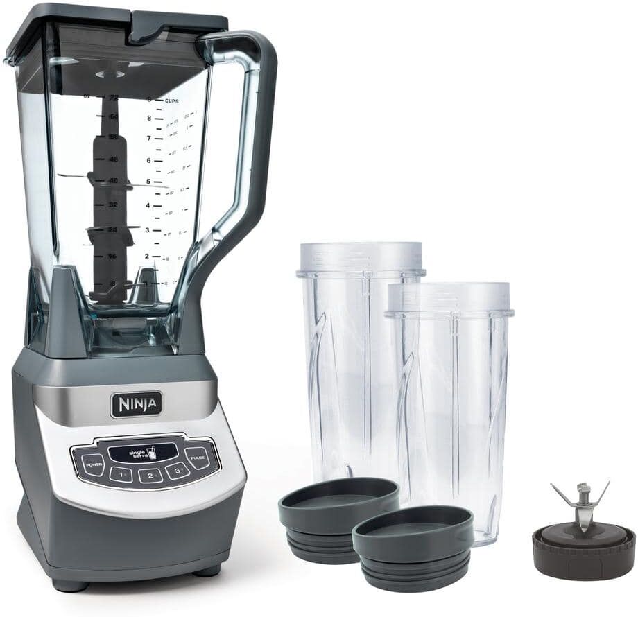 NINJA Nutri  72 oz. 3-Speed Black Professional Blender with 2 Single Serve Cups (BL660)