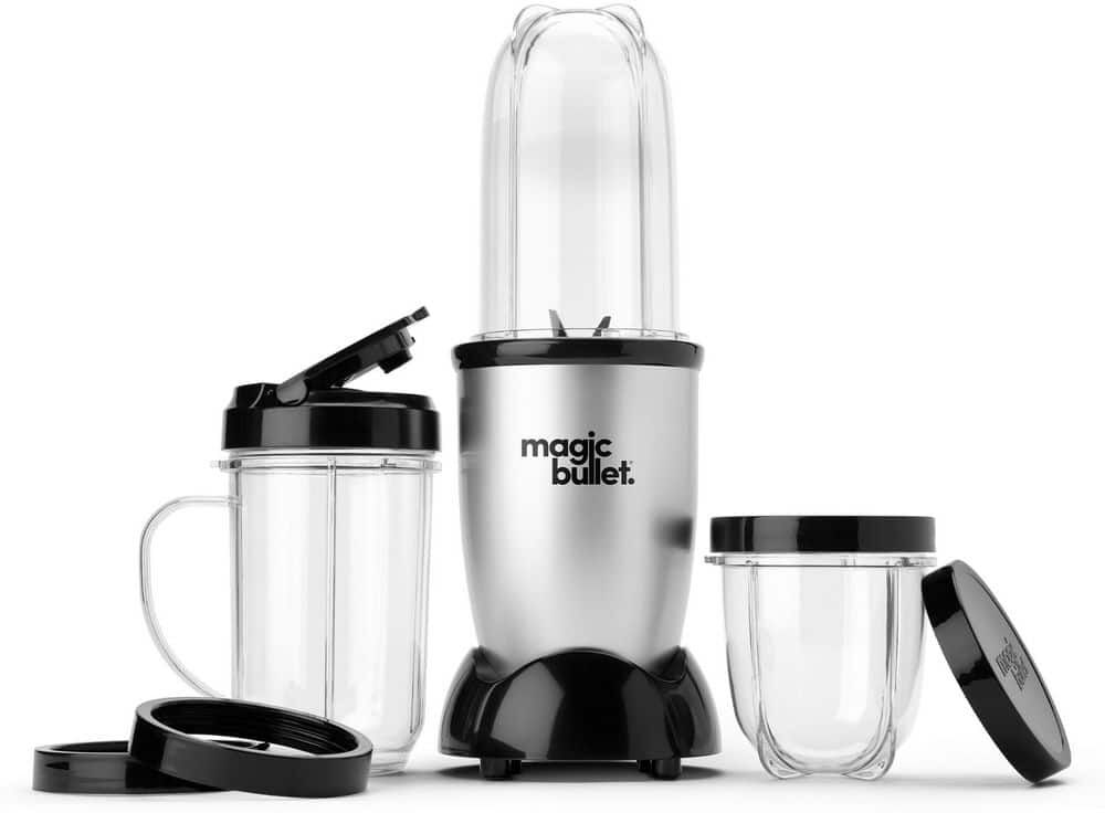 Magic Bullet 18 oz. Single Speed Silver Jar Blender with Recipe Book