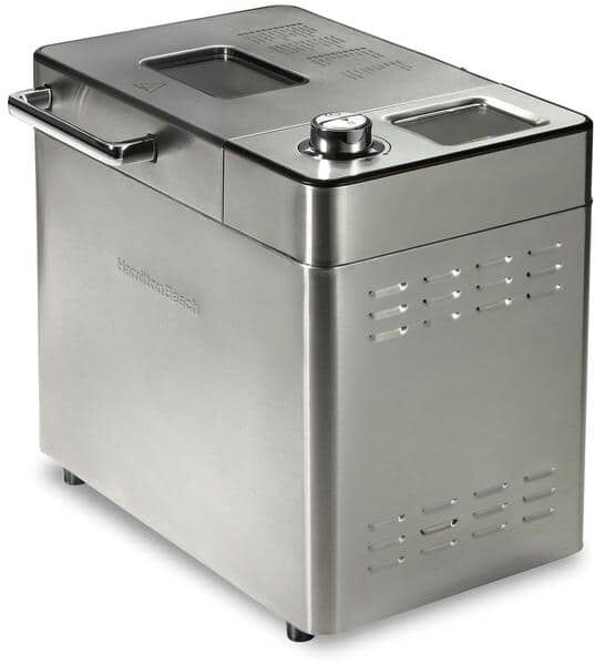 Hamilton Beach 2 lb Stainless Steel Premium Bread Maker with auto fruit/nut Dispenser