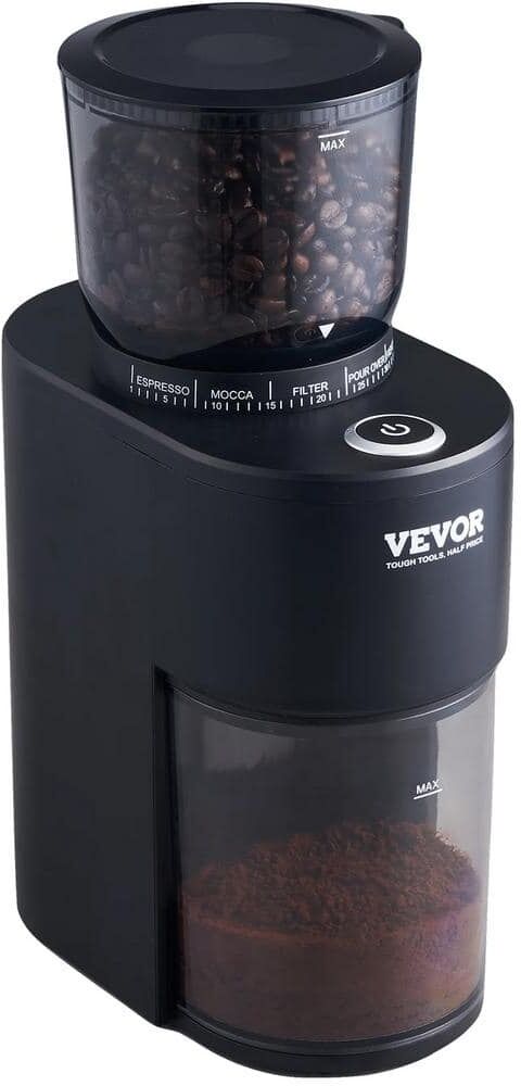 VEVOR Conical Burr Grinder, 5.3 oz. 20-Cups Electric Adjustable Burr Mill with 35-Precise Grind Setting, Coffee Grinder