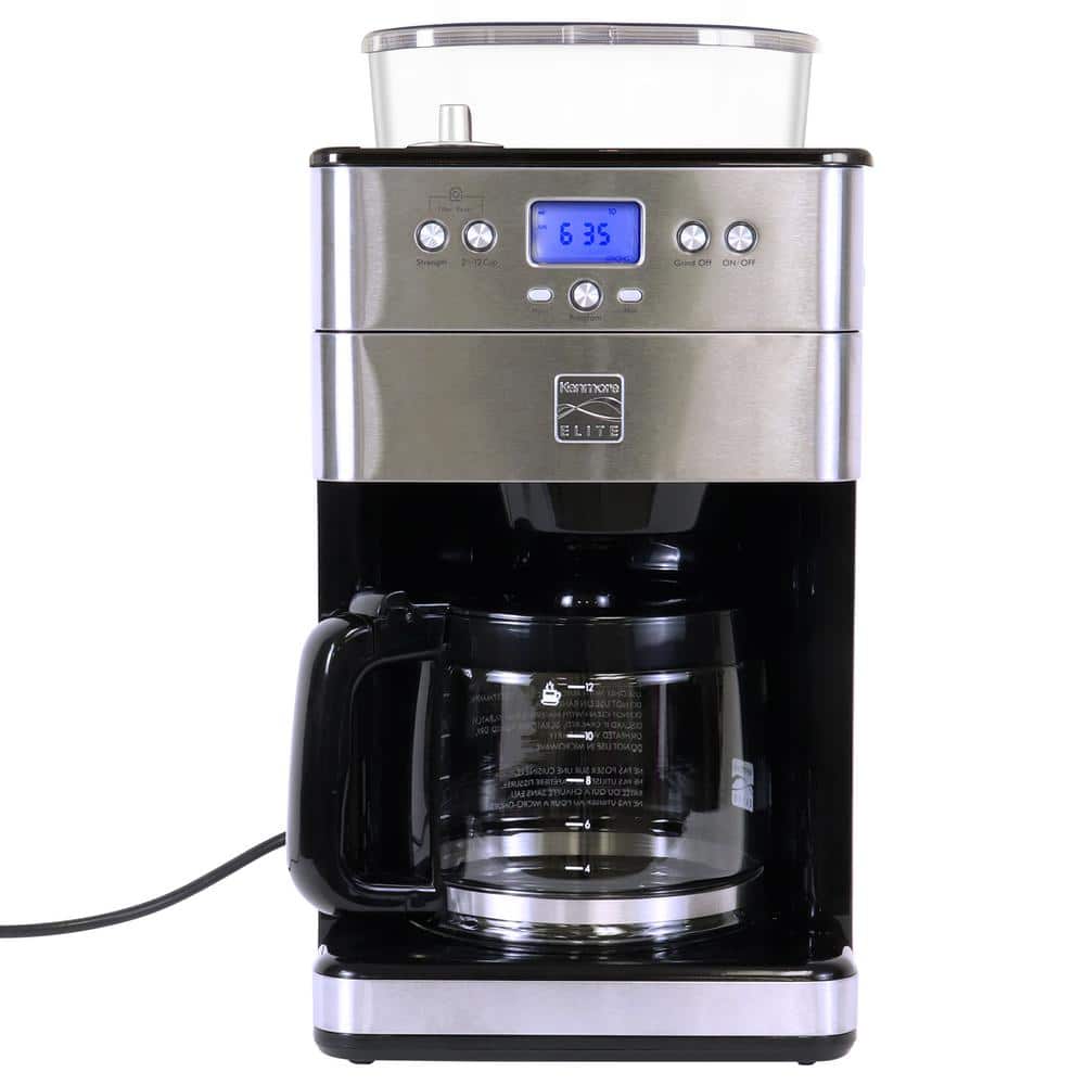 KENMORE Elite Grind and Brew Coffee Maker with Burr Grinder, 12 Cup Programmable Automatic Timer Brew