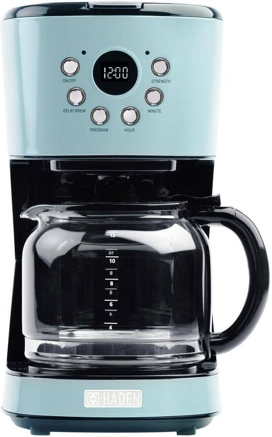 HADEN Heritage 12-Cup Turquoise Retro Style Coffee Maker Programmable with Strength Control and Timer