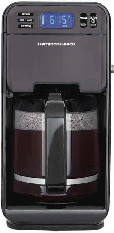 Hamilton Beach Elite 12 Cup Programmable Coffee Maker in Black Stainless Steel