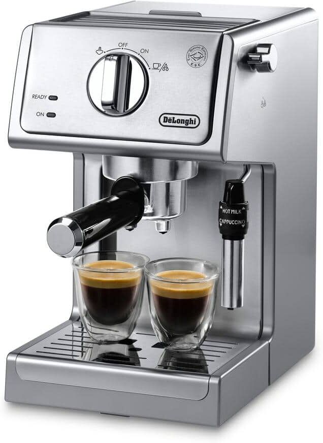 DeLonghi 15-Bar Stainless Steel Espresso Machine and Cappuccino Maker with Manual Frother