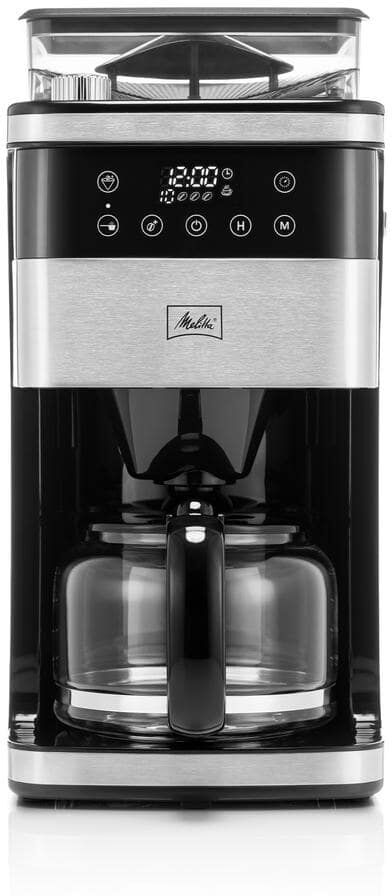 Melitta Aroma Fresh Plus 10-Cup Drip Coffee Maker with Coffee Grinder, Black