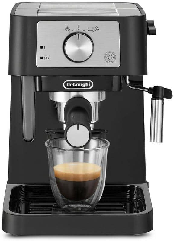 DeLonghi Black and SS 15-Bar Pump Espresso Maker