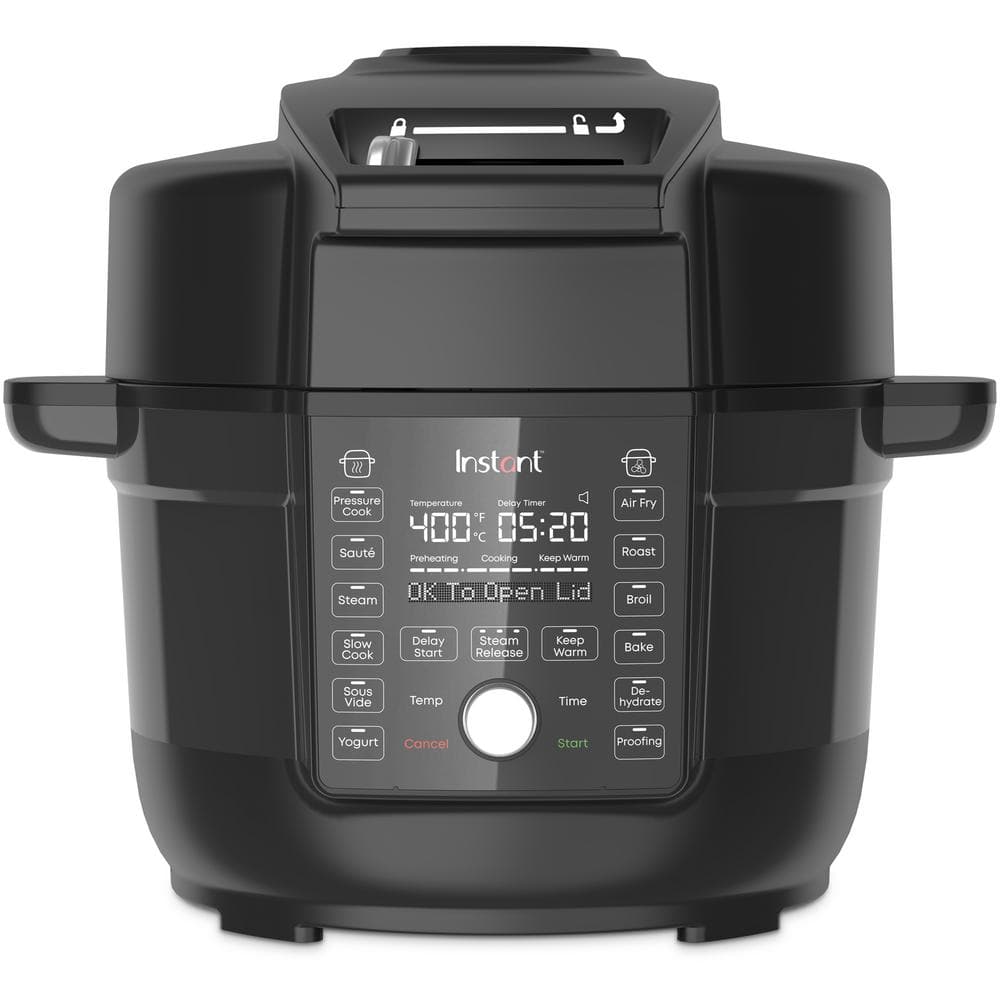 INSTANT 6.5 qt. Duo Crisp Black Electric Pressure Cooker and Air-Fryer with Ultimate Lid