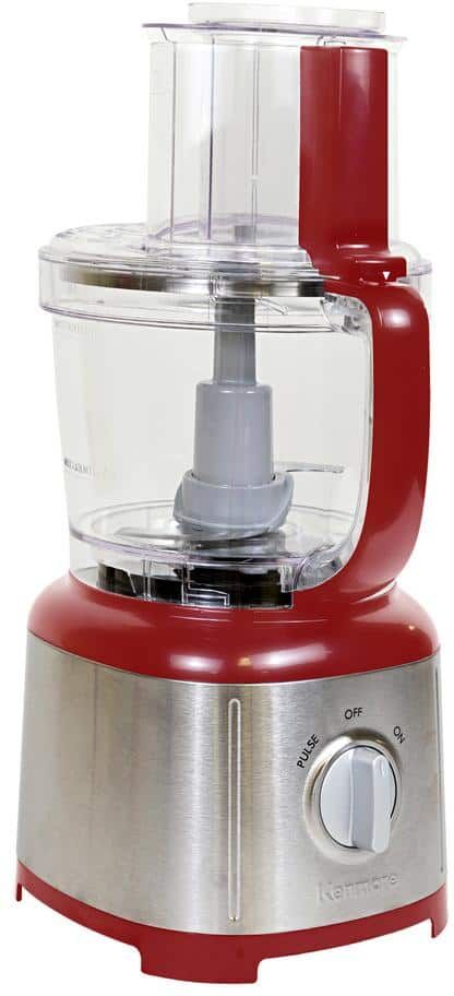 KENMORE 11-Cup Food Processor and Vegetable Chopper, Reversible Slice/Shred Disc, 500W, Red