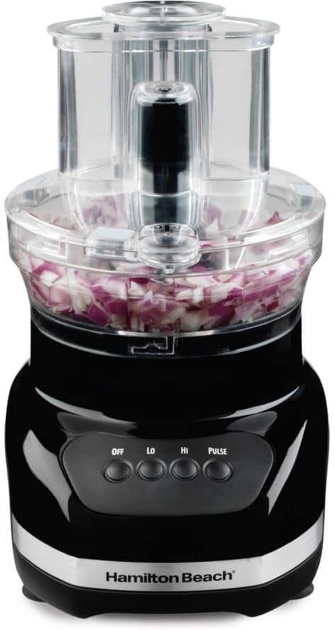 Hamilton Beach Big Mouth Duo Plus 12-Cup 2-Speed Black Food Processor with 4-Cup Bowl