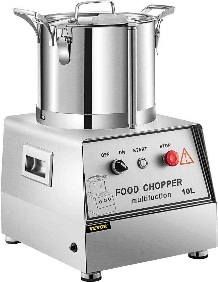 VEVOR 42-Cup Capacity Commercial Food Processor Grain Mill Electric Food Cutter 1400 RPM Stainless Steel Food Processor