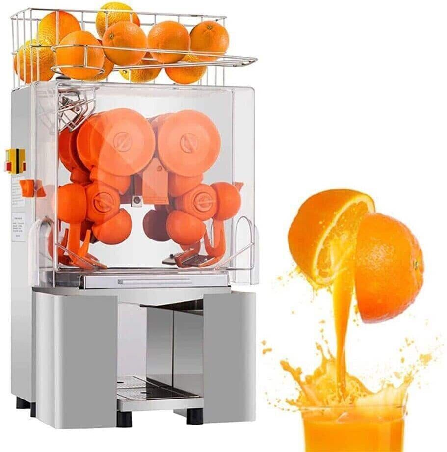 JEREMY CASS 120-Watt Orange Juicer Squeezer Silver Electric Juice Extractor for Milk Tea Shop, Supermarket, Snack Bar