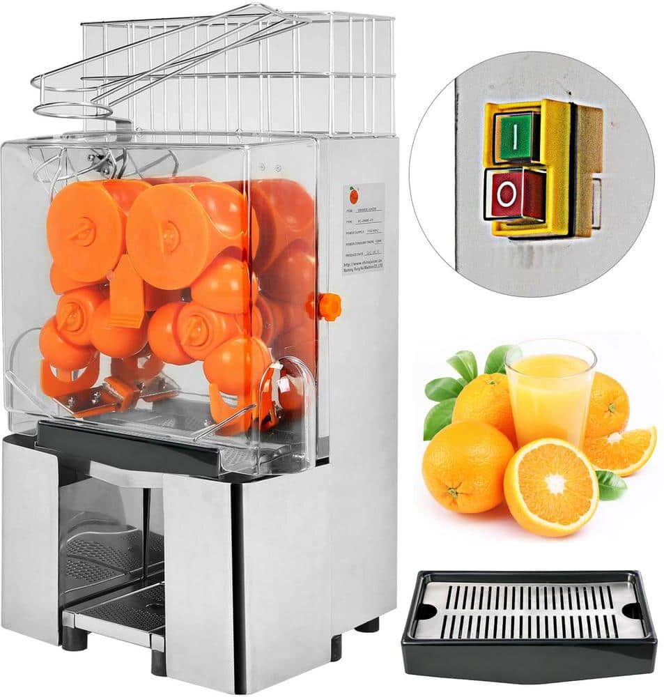 VEVOR Commercial Juicer Machine 120 Watt Orange Squeezer Stainless Steel Electric Juice Extractor with Pull-Out Filter Box