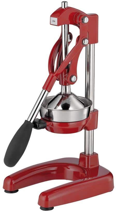 Cilio Commercial Cast Aluminum Red Lever Pull Citrus Press