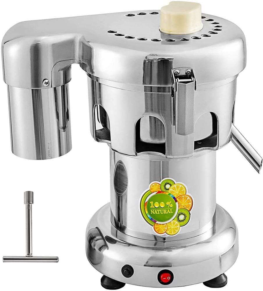 VEVOR Commercial Silver Juice Extractor Aluminum Casting and Stainless Steel Constructed Centrifugal Electric Juicer