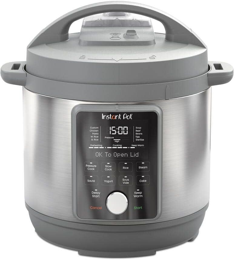 Instant Pot 6 qt. Duo Plus Stainless Steel Electric Pressure Cooker with Whisper-Quiet Steam Release V4