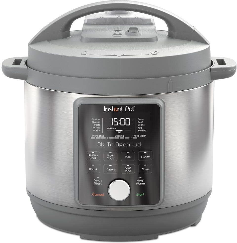 Instant Pot Silver 8 qt. Stainless Steel Duo Plus Multi-Use Electric Pressure Cooker with Whisper-Quiet Steam Release, V4