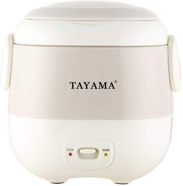 Tayama 3-Cup White Portable Mini Rice Cooker