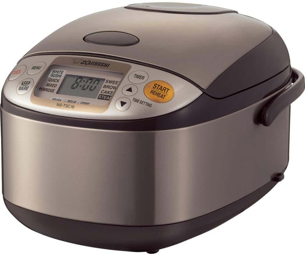 Zojirushi Micom 5-Cup Brown Stainless Rice Cooker with Built-In Timer